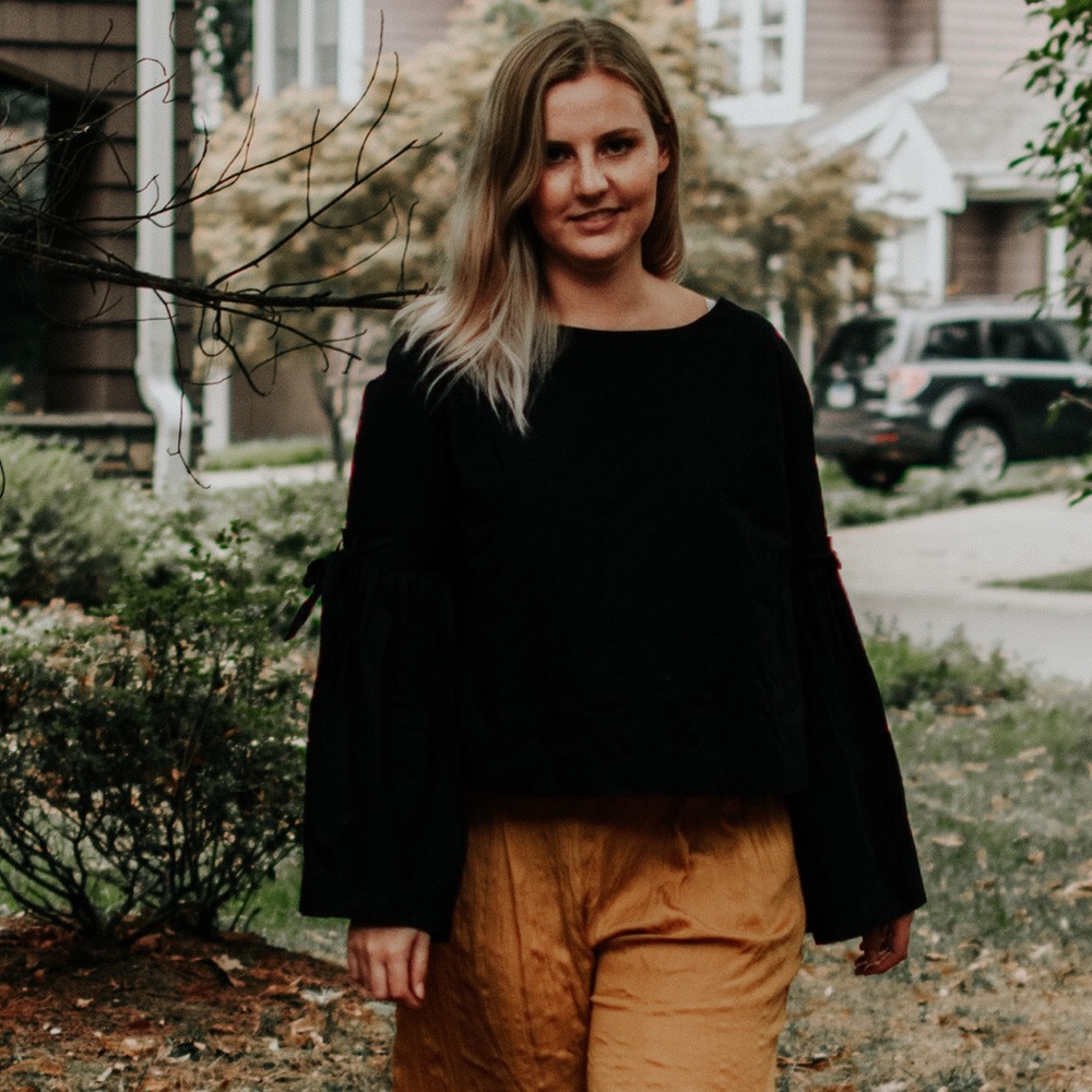 Free People Tie Back Bell Sleeve Top